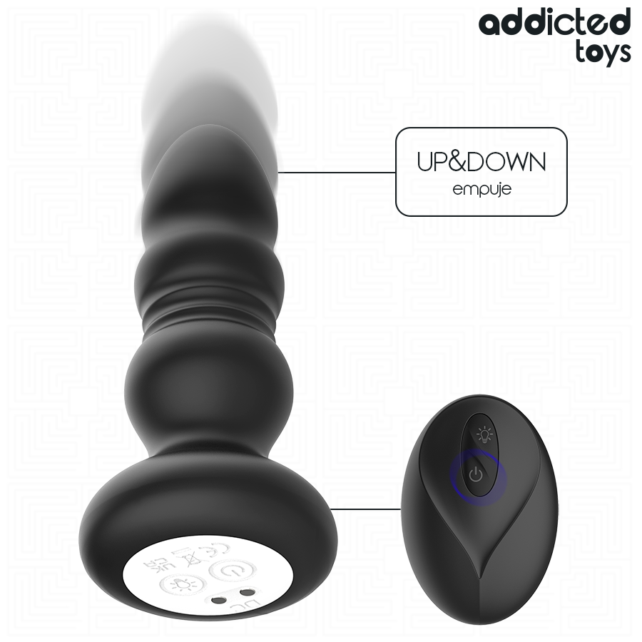 ADDICTED TOYS - PLUG ANAL VIBRADOR THRUSTING Y LUZ LED CONTROL REMOTO 3 ADDICTED TOYS - PLUG ANAL VIBRADOR THRUSTING Y LUZ LED CONTROL REMOTO - Imagen 3