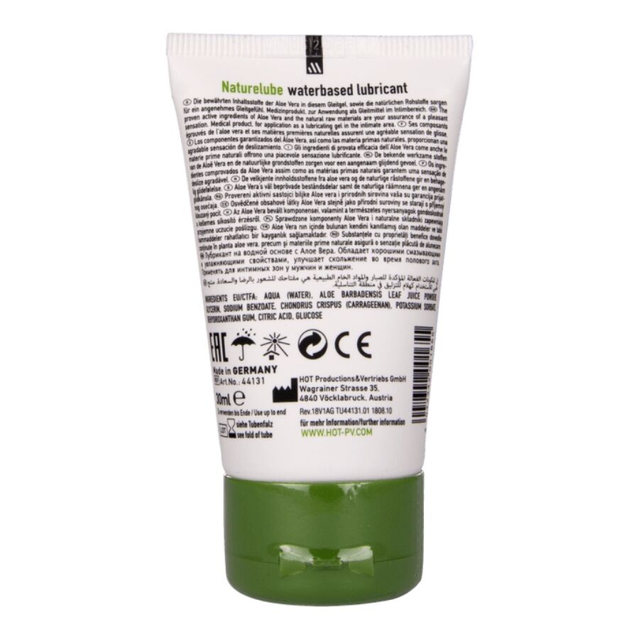 HOT - NATURE LUBE LUBRICANTE BASE AGUA ALOE VERA 30 ML 2 HOT - NATURE LUBE LUBRICANTE BASE AGUA ALOE VERA 30 ML - Imagen 2