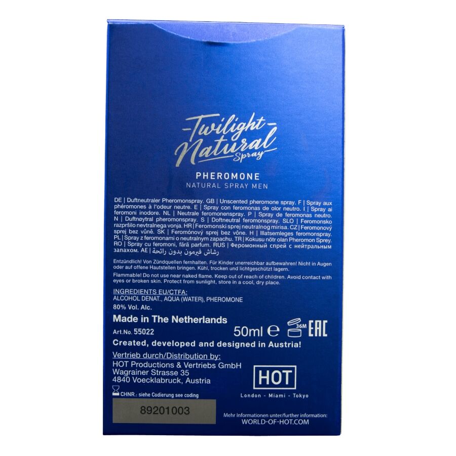 HOT - TWILIGHT SPRAY NATURAL CON FEROMONAS HOMBRE 50 ML 4 HOT - TWILIGHT SPRAY NATURAL CON FEROMONAS HOMBRE 50 ML - Imagen 4