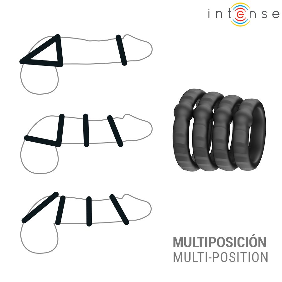 INTENSE - MICHIEL SET DE 4 ANILLOS MODELO 10 3 INTENSE - MICHIEL SET DE 4 ANILLOS MODELO 10 - Imagen 3