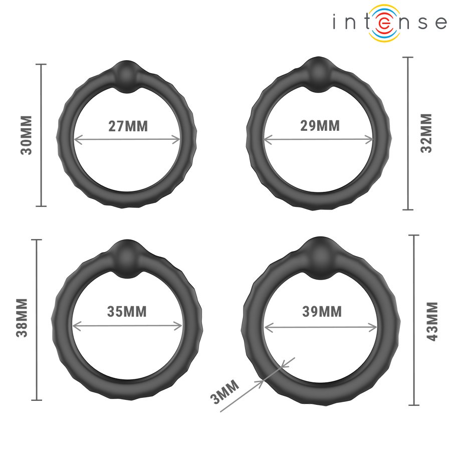 INTENSE - MICHIEL SET DE 4 ANILLOS MODELO 10 5 INTENSE - MICHIEL SET DE 4 ANILLOS MODELO 10 - Imagen 5