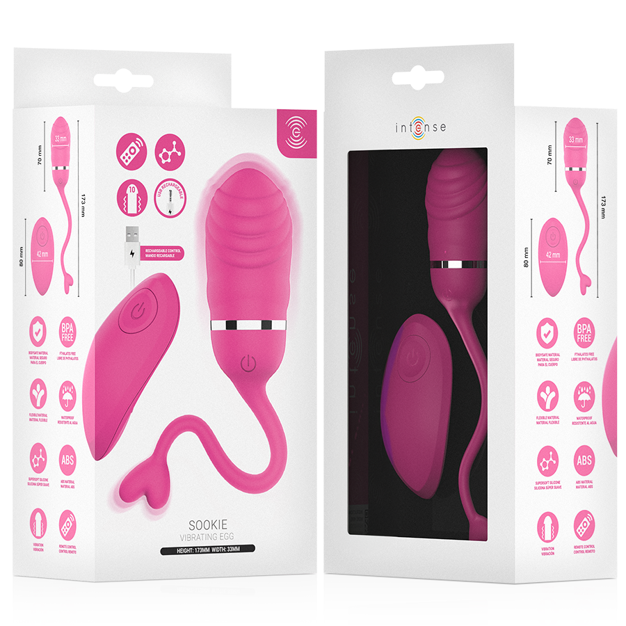 INTENSE - SOOKIE HUEVO VIBRADOR CON CONTROL REMOTO ROSA 6 INTENSE - SOOKIE HUEVO VIBRADOR CON CONTROL REMOTO ROSA · INTENSE · Vibradores control remoto