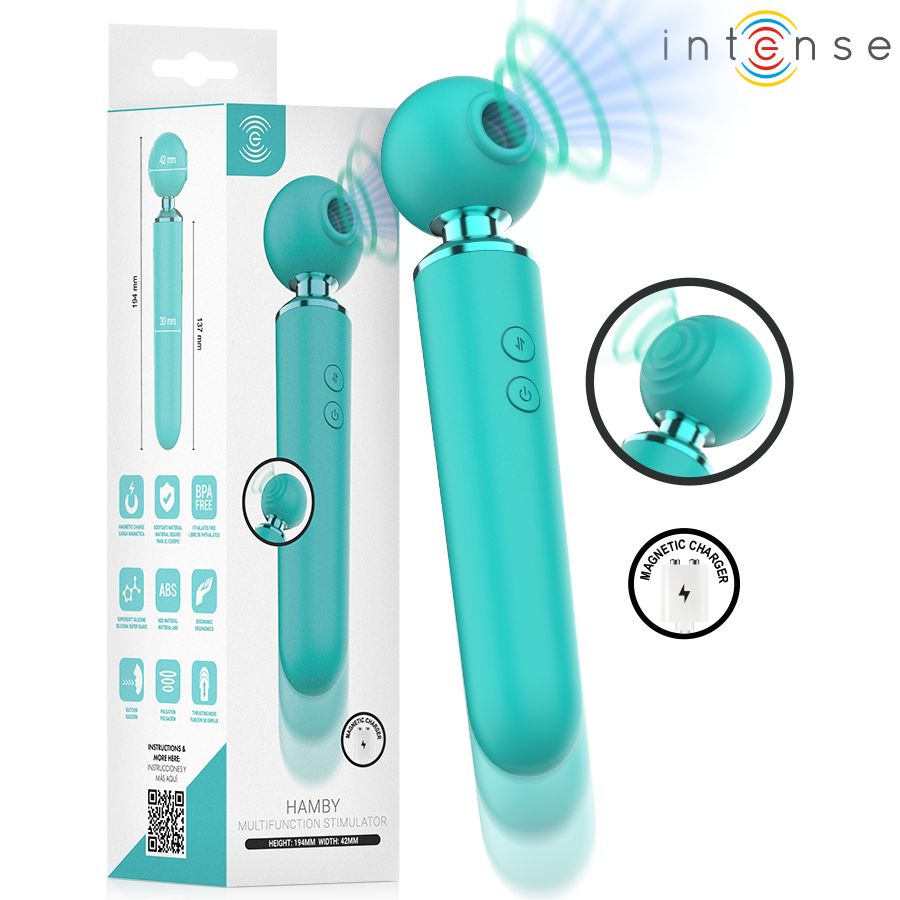 INTENSE - HAMBY ESTIMULADOR MULTIFUNCIÓN CON SUCCIÓN Y VIBRACIÓN · INTENSE · Vibradores HI-TECH