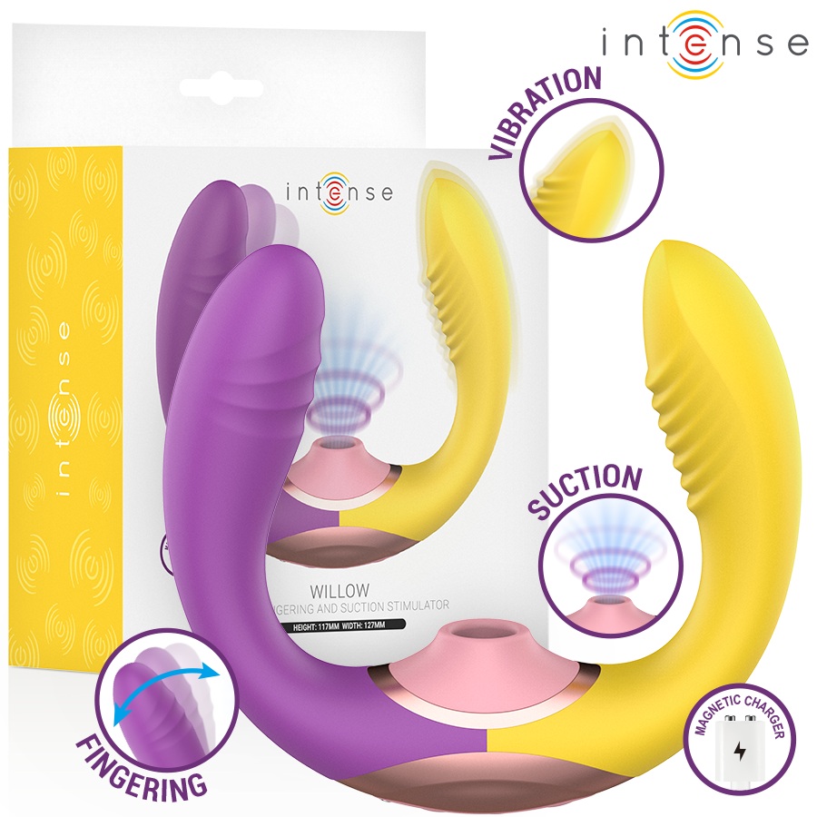 INTENSE - WILLOW ESTIMULADOR 3 EN 1 DE SUCCIÓN Y VIBRACIÓN · INTENSE · Para Clítoris