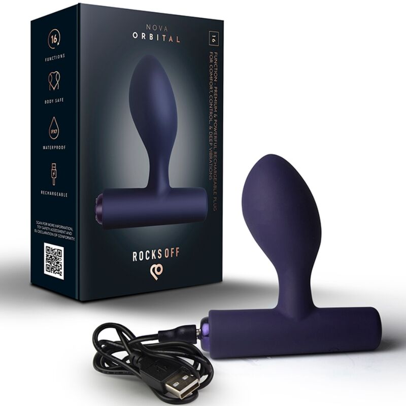 ROCKS-OFF - NOVA ORBITAL PREMIUM PLUG ANAL RECARGABLE 16 FUNCIONES AZUL 1 ROCKS-OFF - NOVA ORBITAL PREMIUM PLUG ANAL RECARGABLE 16 FUNCIONES AZUL