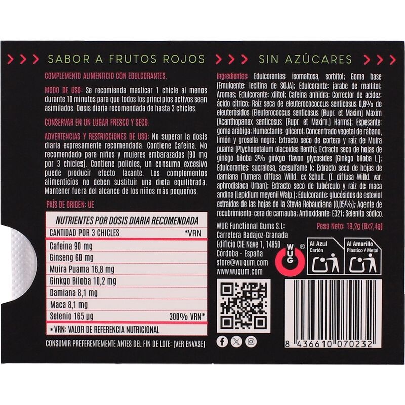 WUG climax - El complemento alimenticio que te ayuda a recuperar energía tras la noche BLISTER 8 UDS 4 WUG climax - El complemento alimenticio que te ayuda a recuperar energía tras la noche BLISTER 8 UDS - Imagen 4