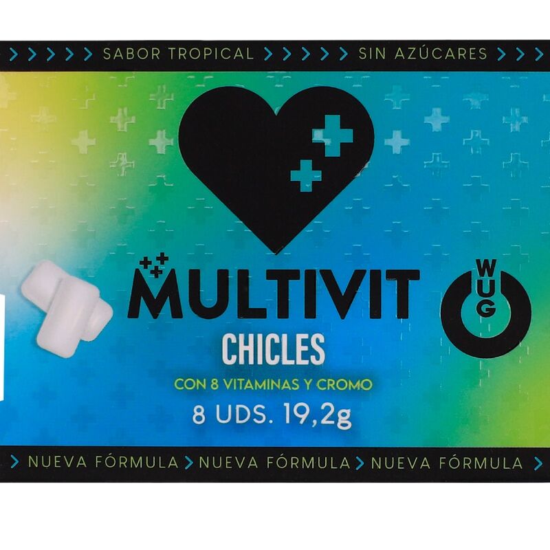 WUG multivit- El chicle funcional multivitamínico sabor tropical BLISTER 8 UDS 12 img 226525 a125a278e75d8b03b2678733e035d701 1