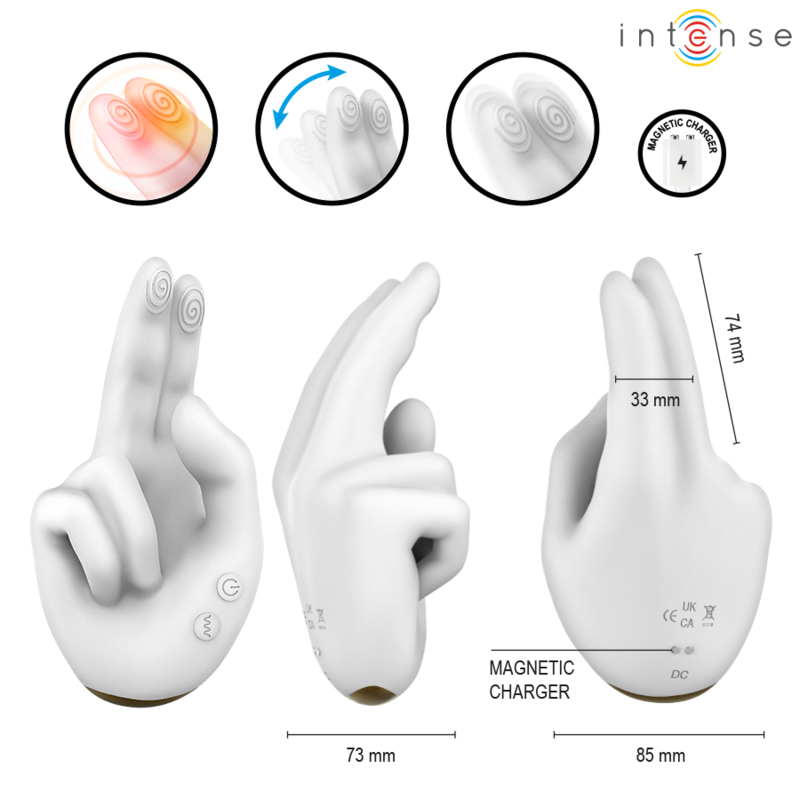 INTENSE - JIMMY ESTIMULADOR MULTIFUNCIÓN CON FORMA DE MANO, VIBRACIÓN Y CALOR 3 INTENSE - JIMMY ESTIMULADOR MULTIFUNCIÓN CON FORMA DE MANO, VIBRACIÓN Y CALOR - Imagen 3