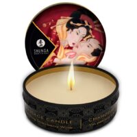SHUNGA - MINI CARESS BY CANDELIGHT VELA MASAJE FRESAS Y CAVA 30 ML · SHUNGA · VELAS DE MASAJE