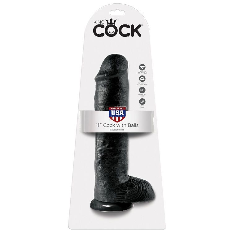 KING COCK - 11 PENE REALISTICO NEGRO 28 CM 2 KING COCK - 11 PENE REALISTICO NEGRO 28 CM · PIPEDREAMS · Dildos sin Vibración