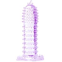 BAILE - FUNDA PARA PENE CON PUNTOS ESTIMULANTES MORADO 14 CM · BAILE · Fundas Pene con Extensión
