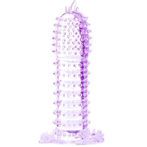 BAILE - FUNDA PARA PENE CON PUNTOS ESTIMULANTES MORADO 14 CM · BAILE · Fundas Pene con Extensión