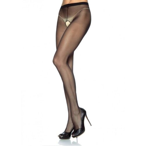 LEG AVENUE - PANTIES DE NYLON CON ABERTURA EN LA ENTREPIERNA NEGRO · LEG AVENUE · Medias