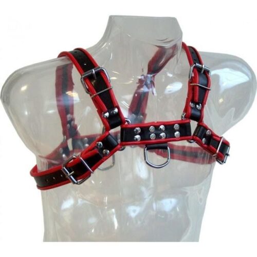 LEATHER BODY - CHAIN HARNESS III BLACK / RED · LEATHER BODY · Arneses Hombre