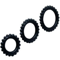 BAILE - TITAN SET 3 PCS COCK RING BLACK 2.8 + 2.4 + 1.9 CM · BAILE · Anillos sin vibración