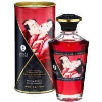 SHUNGA - ACEITE MASAJE EFECTO CALOR SABOR INTENSO CEREZA 100 ML · SHUNGA · MASAJE EFECTO CALOR