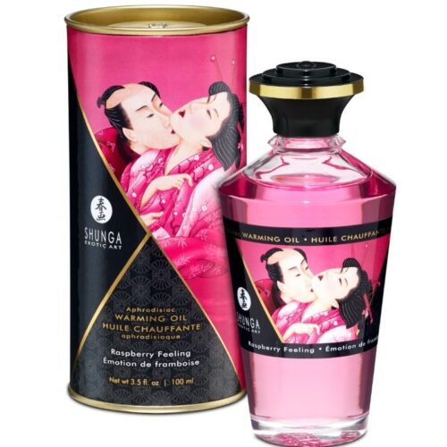 SHUNGA - ACEITE MASAJE EFECTO CALOR SABOR INTENSO FRAMBUESA 100 ML · SHUNGA · Aceites con Sabores