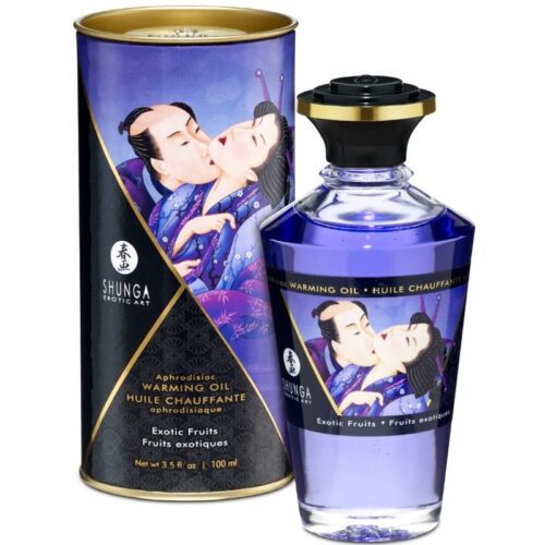 SHUNGA - ACEITE MASAJE EFECTO CALOR SABOR FRUTAS EXÓTICAS 100 ML · SHUNGA · Aceites con Sabores