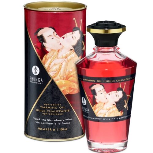 SHUNGA - ACEITE MASAJE EFECTO CALOR FRESAS Y CAVA 100 ML · SHUNGA · MASAJE EFECTO CALOR