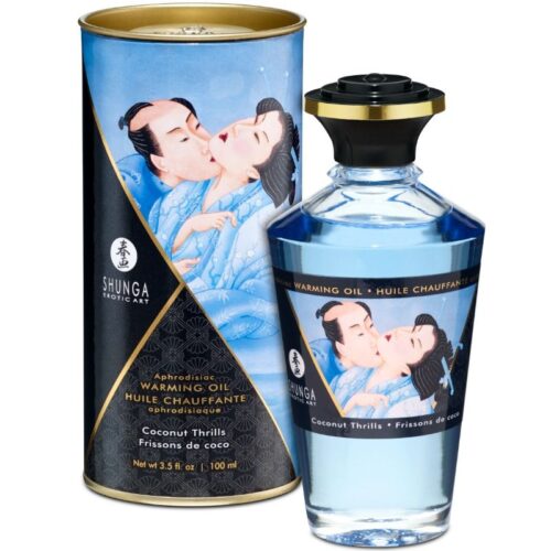 SHUNGA - ACEITE MASAJE EFECTO CALOR SABOR COCO 100 ML · SHUNGA · MASAJE EFECTO CALOR