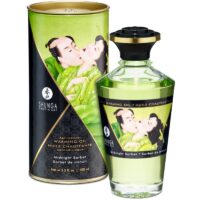 SHUNGA - ACEITE MASAJE EFECTO CALOR SABOR SORBETE DE MEDIANOCHE 100 ML · SHUNGA · MASAJE EFECTO CALOR