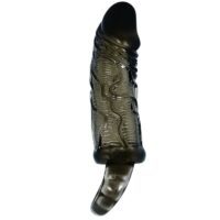 BAILE - FUNDA EXTENSORA PENE CON STRAP PARA TESTÍCULOS NEGRO 13.5 CM · BAILE · Fundas Pene con Extensión