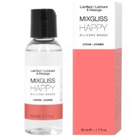 MIXGLISS - HAPPY LUBRICANTE SILICONA LITCHI 50 ML · MIXGLISS · Con deliciosos Sabores