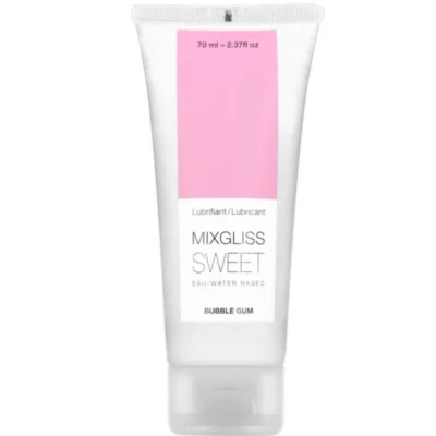MIXGLISS - LUBRICANTE BASE AGUA SABOR A CHICLE 70 ML · MIXGLISS · Con deliciosos Sabores