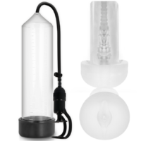 PUMP ADDICTED – BOMBA ERECCIÓN RX5 TRANSPARENTE CON MASTURBADOR
