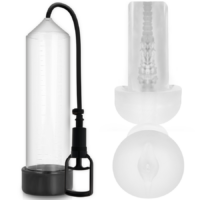 PUMP ADDICTED - BOMBA ERECCIÓN RX7 TRANSPARENTE CON MASTURBADOR · PUMP ADDICTED · Bomba Alargadora Pene
