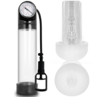 PUMP ADDICTED - BOMBA ERECCIÓN RX9 TRANSPARENTE CON MASTURBADOR · PUMP ADDICTED · Bomba Alargadora Pene