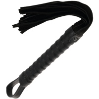 DARKNESS - LÁTIGO BONDAGE NEGRO CON MANGO DE PIEL · DARKNESS · LATIGOS BDSM