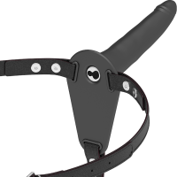 FETISH SUBMISSIVE HARNESS - VIBRADOR SILICONA NEGRO 15 CM · FETISH SUBMISSIVE · Arneses con Vibración