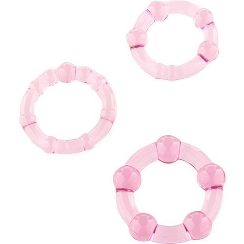 SEVEN CREATIONS - JUEGO TRES ANILLOS PENE ROSA · SEVEN CREATIONS · Anillos sin vibración