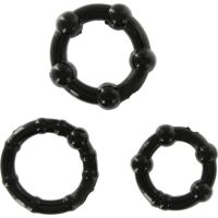 SEVEN CREATIONS - JUEGO TRES ANILLOS PENE NEGRO · SEVEN CREATIONS · Anillos sin vibración