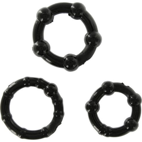 SEVEN CREATIONS - JUEGO TRES ANILLOS PENE NEGRO · SEVEN CREATIONS · Anillos sin vibración