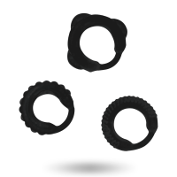 ADDICTED TOYS - SET 3 ANILLOS PENE NEGRO · ADDICTED TOYS · Anillos sin vibración