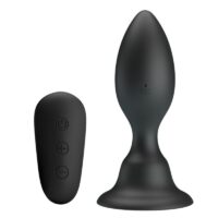 MR PLAY - PLUG ANAL CON VIBRACIÓN NEGRO CONTROL REMOTO