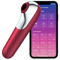 SATISFYER - DUAL LOVE VIBRADOR Y SUCCIONADOR CON AIRE PULSADO ROJO · SATISFYER · Para Clítoris