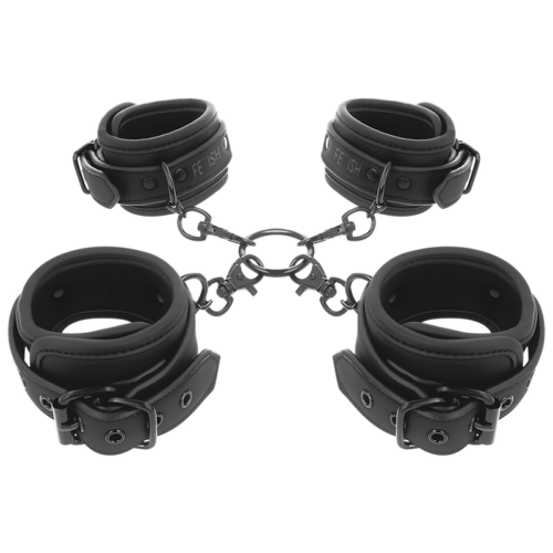 FETISH SUBMISSIVE - SET ESPOSAS MANOS Y TOBILLOS CON FORRO DE NEOPRENO · FETISH SUBMISSIVE · Esposas de fijación