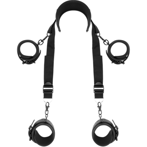 FETISH SUBMISSIVE - POSICIÓN MASTER CON 4 ESPOSAS CON FORRO DE NEOPRENO · FETISH SUBMISSIVE · Esposas de fijación