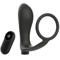 ADDICTED TOYS - ANILLA PENE CON PLUG ANAL CONTROL REMOTO NEGRO RECARGABLE · ADDICTED TOYS · Anillos con Plug